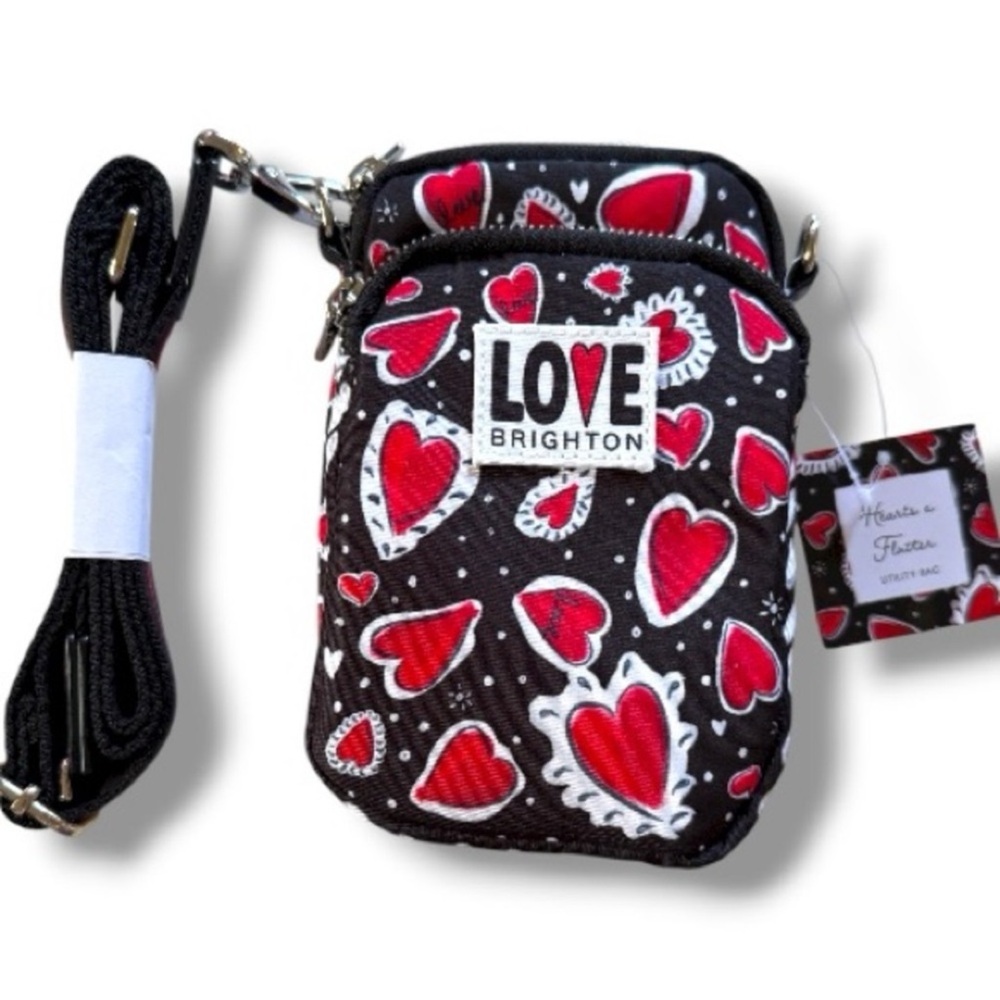 Brighton Hearts A Flutter Utility Crossbody Bag NWT Britney Drumheller Design